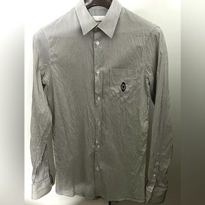 Alexander Mcqueen Men’s silk dress shirt w/ embroidered skull size 44